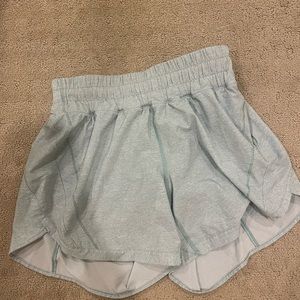 Lululemon Track-That High Rise Short 5” (light blue/green) Size 4